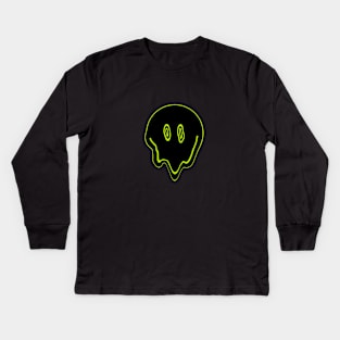 Smile Melt - Lime Green Kids Long Sleeve T-Shirt